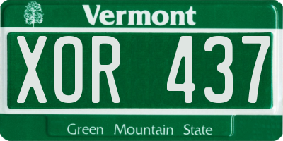VT license plate XOR437
