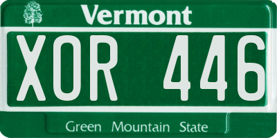 VT license plate XOR446