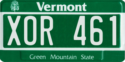 VT license plate XOR461