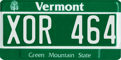 VT license plate XOR464