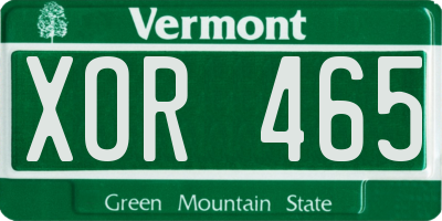 VT license plate XOR465