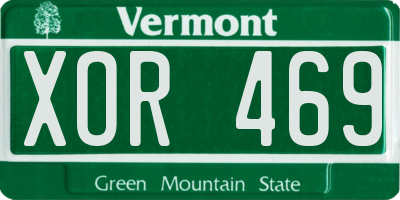 VT license plate XOR469