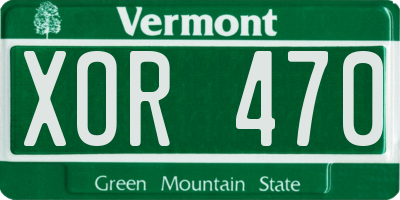 VT license plate XOR470