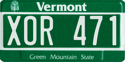 VT license plate XOR471