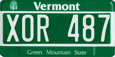 VT license plate XOR487