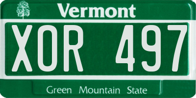 VT license plate XOR497