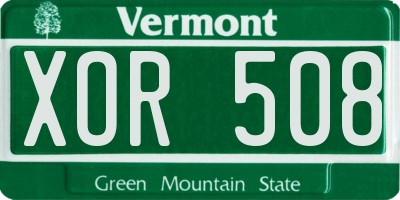 VT license plate XOR508