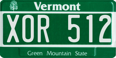 VT license plate XOR512