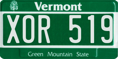 VT license plate XOR519