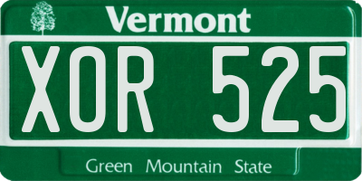 VT license plate XOR525