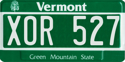 VT license plate XOR527