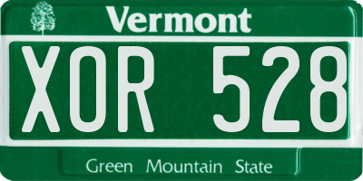 VT license plate XOR528