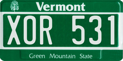 VT license plate XOR531