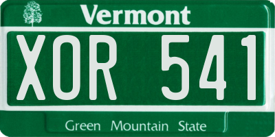 VT license plate XOR541