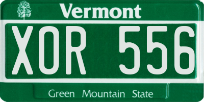 VT license plate XOR556