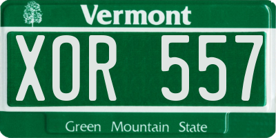 VT license plate XOR557