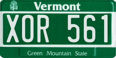 VT license plate XOR561