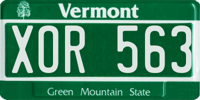 VT license plate XOR563