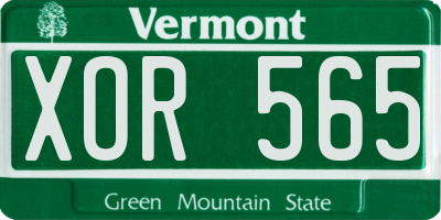 VT license plate XOR565