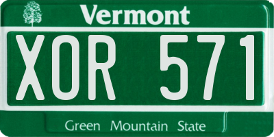 VT license plate XOR571