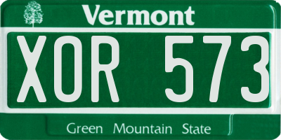 VT license plate XOR573