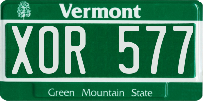 VT license plate XOR577
