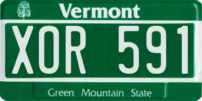 VT license plate XOR591