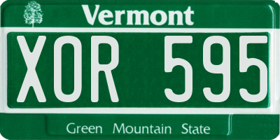 VT license plate XOR595