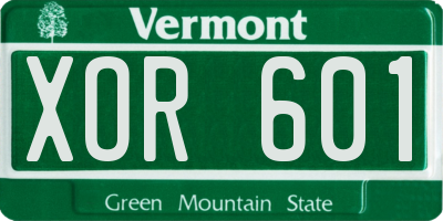 VT license plate XOR601