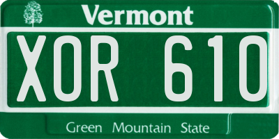 VT license plate XOR610