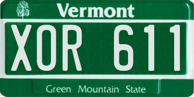 VT license plate XOR611