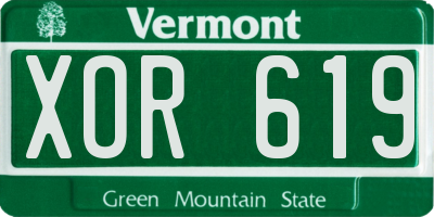 VT license plate XOR619