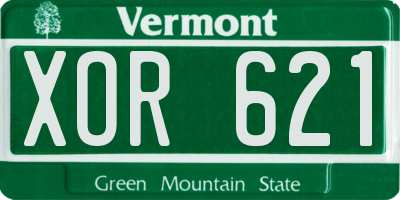 VT license plate XOR621