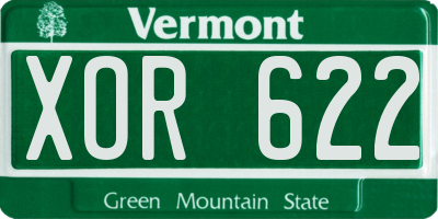 VT license plate XOR622