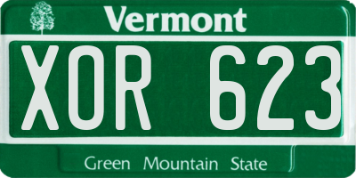 VT license plate XOR623