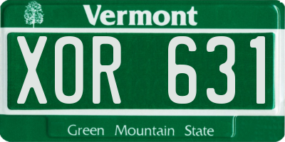 VT license plate XOR631