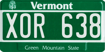 VT license plate XOR638