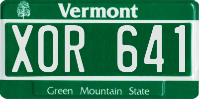 VT license plate XOR641