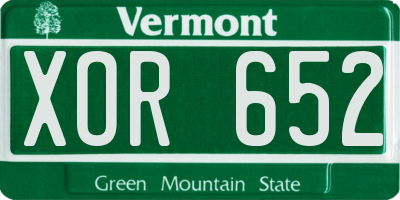 VT license plate XOR652