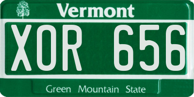 VT license plate XOR656
