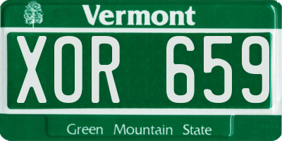 VT license plate XOR659