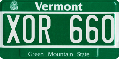 VT license plate XOR660