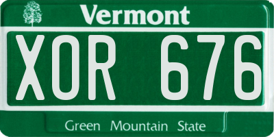 VT license plate XOR676