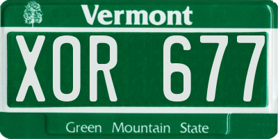 VT license plate XOR677