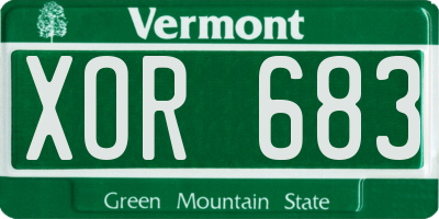 VT license plate XOR683