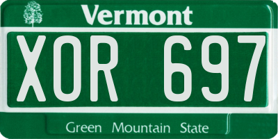 VT license plate XOR697