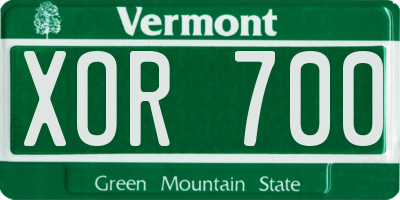 VT license plate XOR700