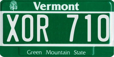 VT license plate XOR710