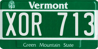 VT license plate XOR713