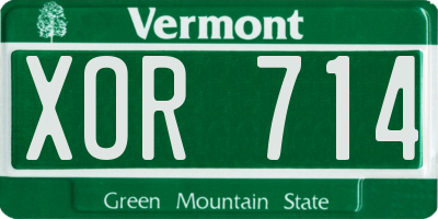 VT license plate XOR714